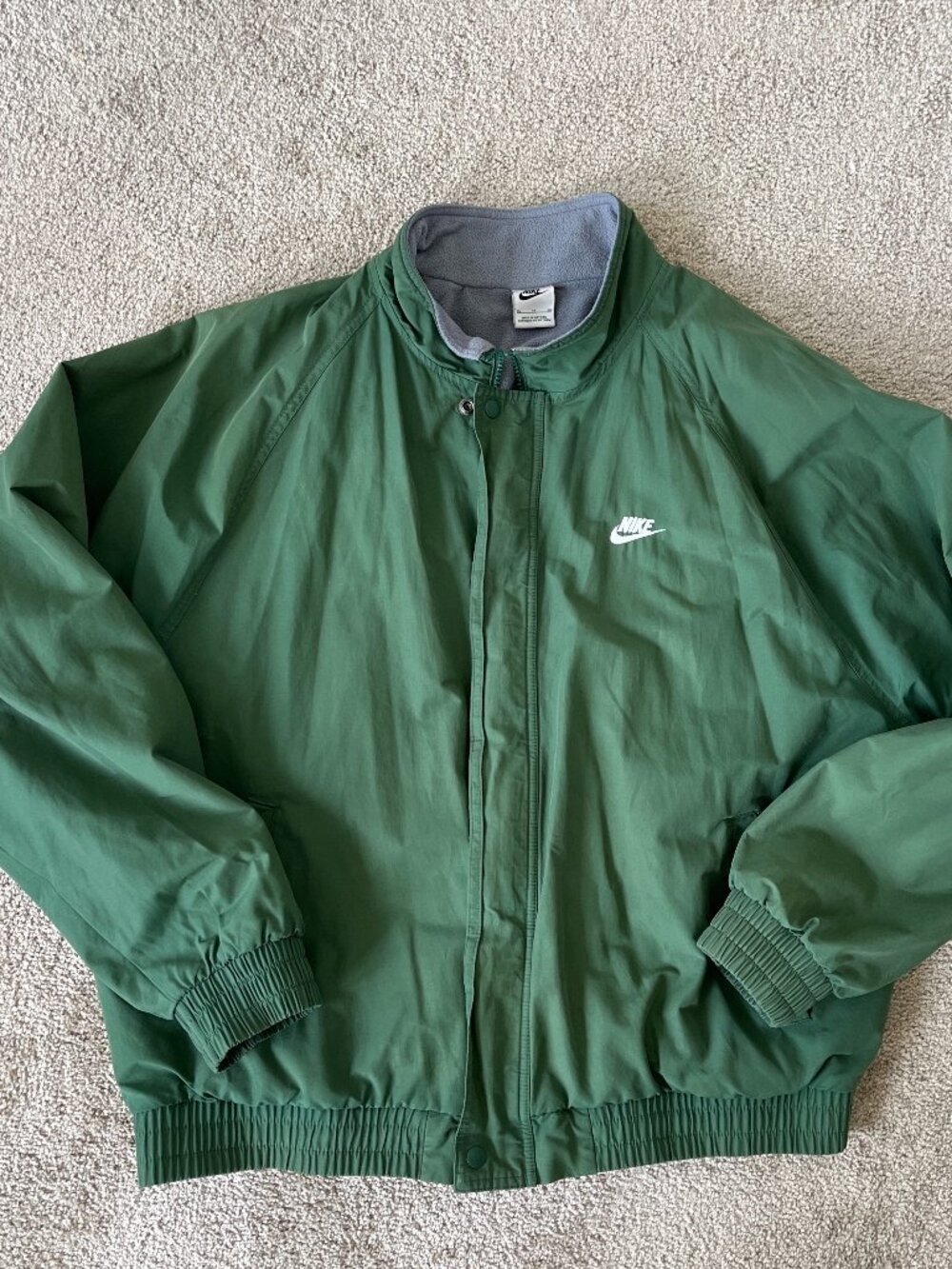 XL Green Nike Windbreaker Jacket with Nike Embroider